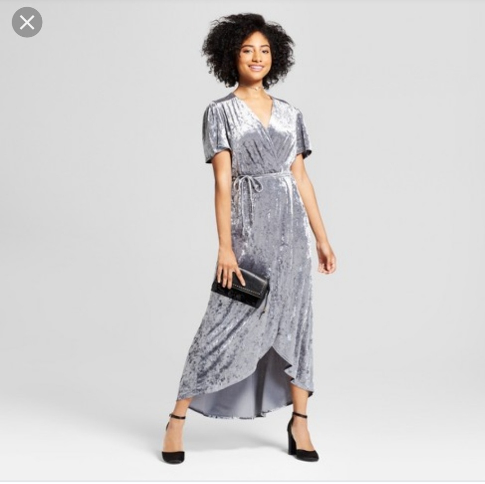 Target Xhilaration Velvet Wrap High-Low Dress